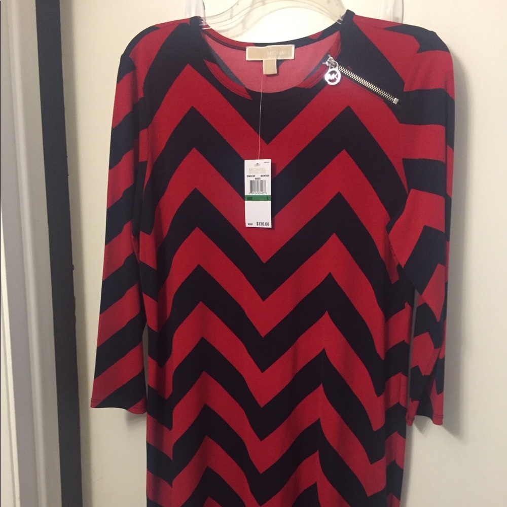 Red & navy Michael Kors dress